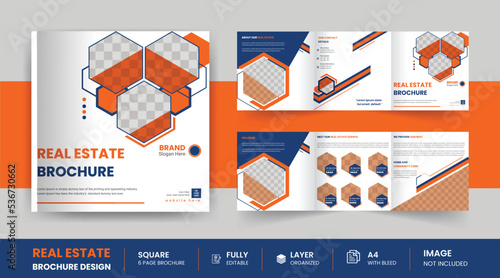 Real estate trifold brochure template design, Construction business trifold brochure template