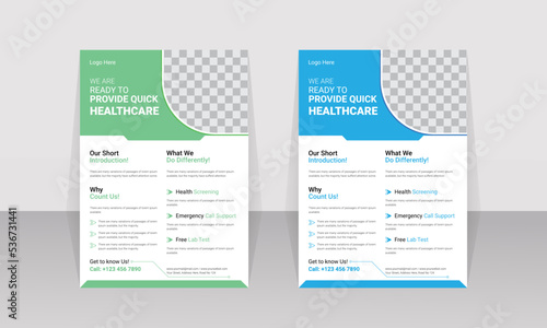 A4 Flyer design medical concept for a clinic, Healthcare brochure with the doctor.