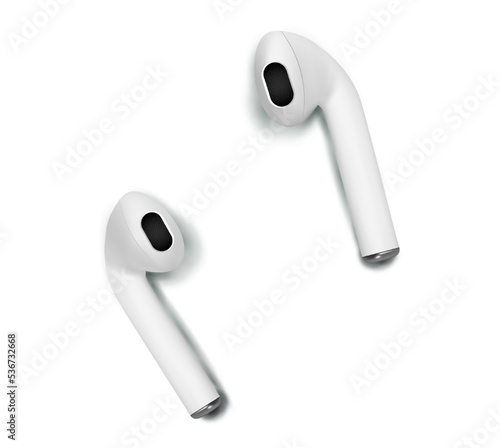 Headset white background. Wireless audio ear headphone illustration. Headphones vector background. Listen audio electronic device.