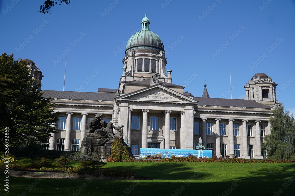 The Hanseatic Higher Regional Court in the Planten un Blomen park in Hamburg, Germany