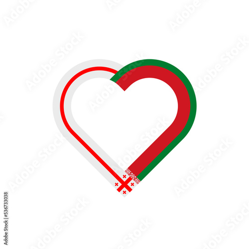 Free Download friendship concept. heart ribbon icon of georgia and belarus flags. vector illustration isolated on white background - GFXLoad