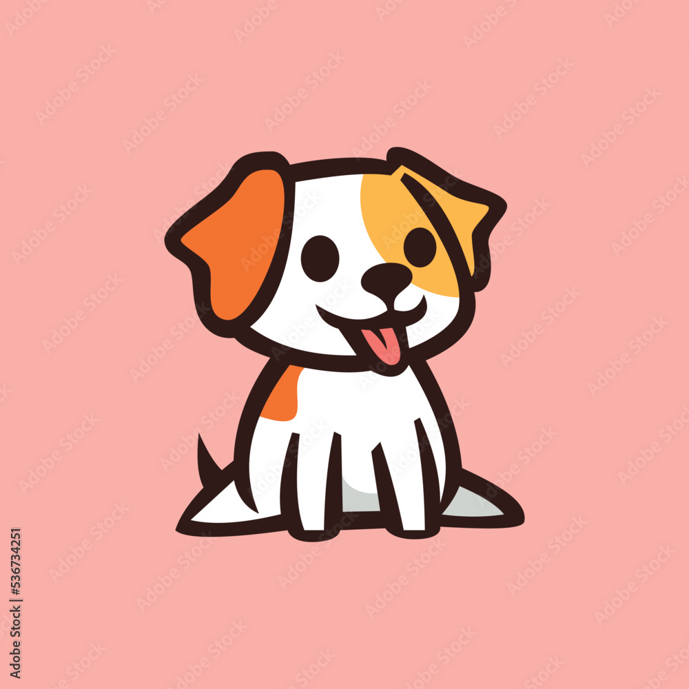 Naklejka premium Cute dog logo symbol design illustration. Clean logo mark design. Illustration for personal or commercial business branding.