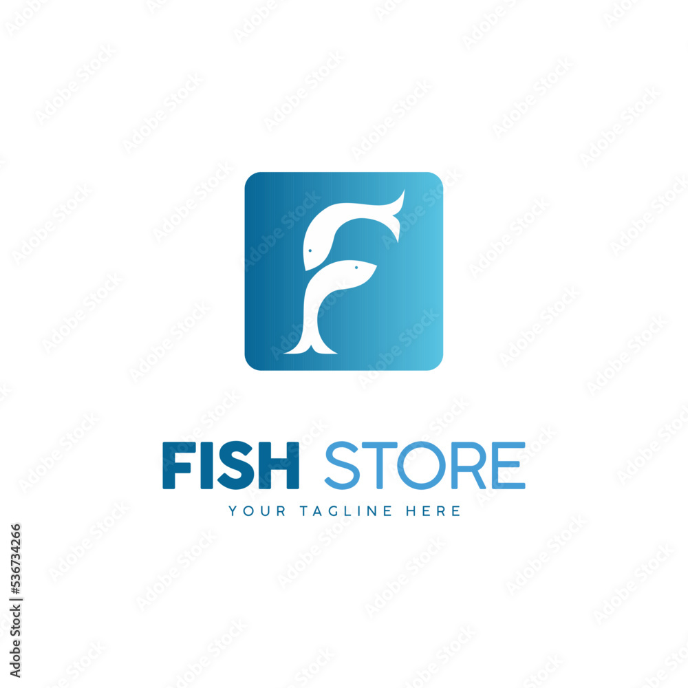 Fototapeta premium Fish store logo design