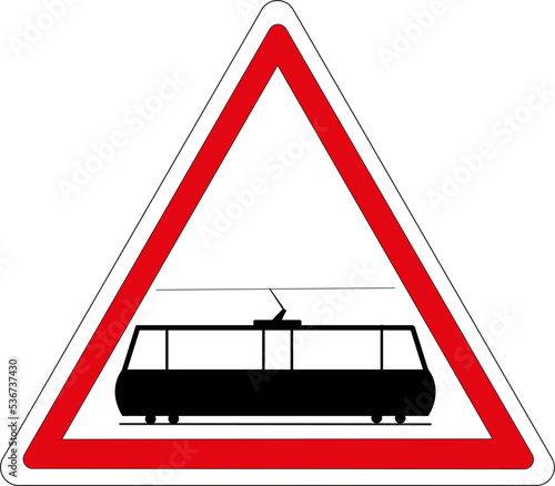 Panneau routier: Passage de tramway 