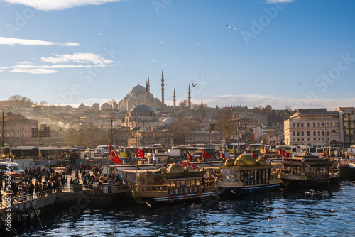 Vistas desde el puente de los pescadores, Mezquitas de Suleiman y üstem Paşa.