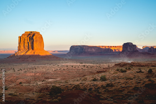 The sunset at Monument Valley in Arizona