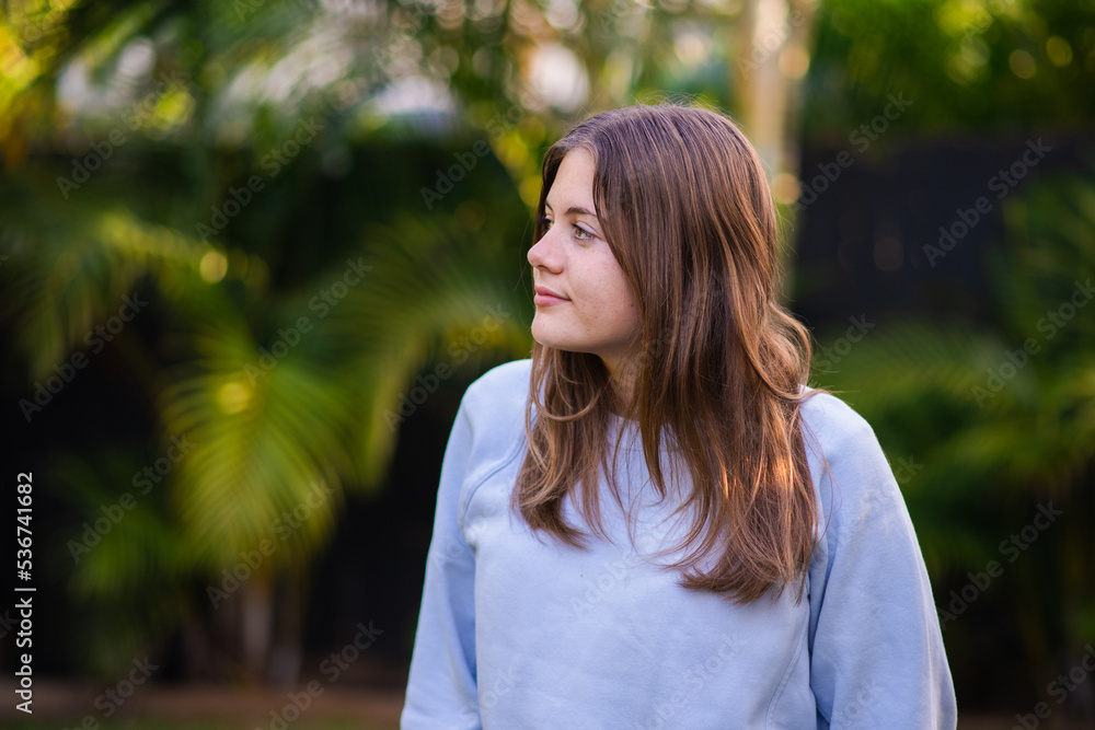 portrait of young teen girl outside portrait of young teen girl outside