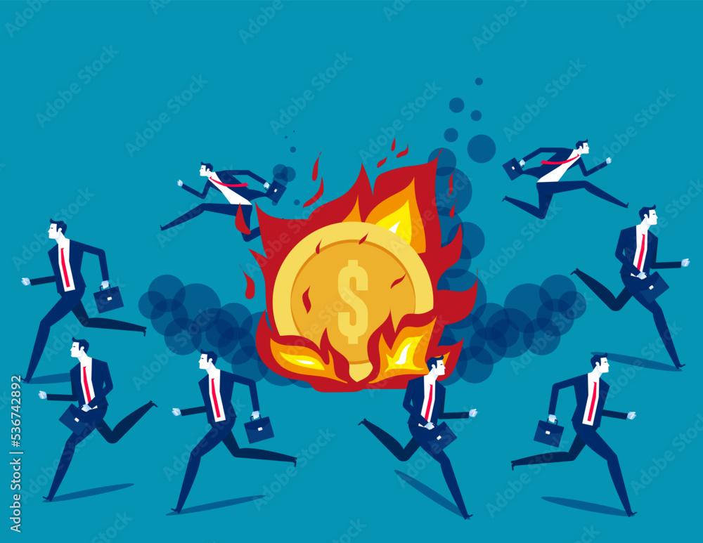 Coin is on fire. Business people lost their investment principal