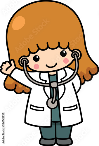 illustration of isolated female doctor vector