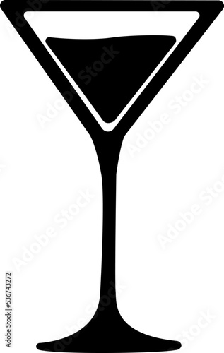 Vector image (silhouette, icon) of a martini glass