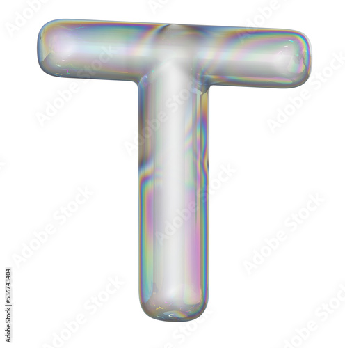 Bubble Text 3D Letter T