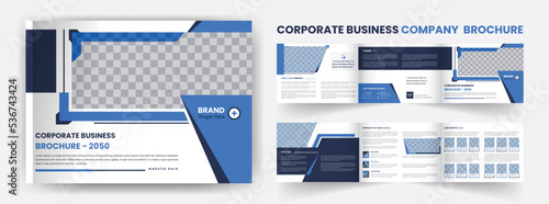 Corporate company profile landscape tri fold healthcare Business brochure design minimal and modern 