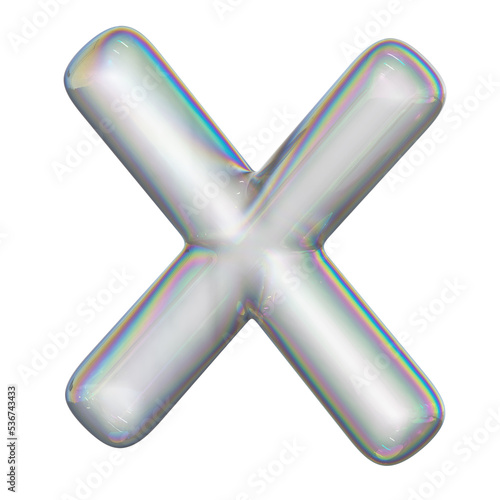 Bubble Text 3D Letter X