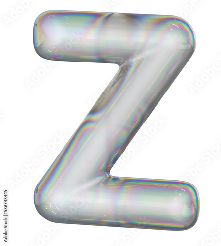 Bubble Text 3D Letter Z