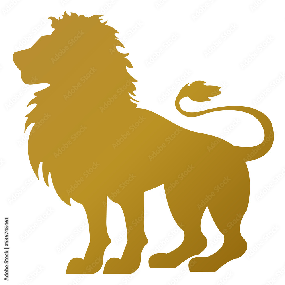 Gold lion PNG image. Stock Illustration | Adobe Stock