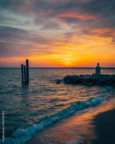 Sunset at Point Judith, Narragansett, Rhode Island photo