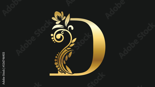 Luxury letter D golden name initial modern logo design concept for a brand or company © ahmadfarazswl