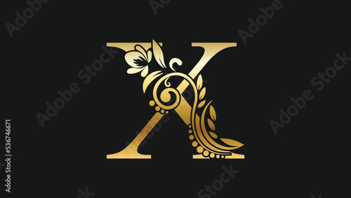 Luxury letter X golden name initial modern logo design concept for a brand or company
