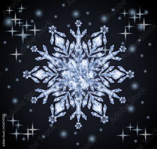 Beautiful diamond snowflake background,vector illustration
