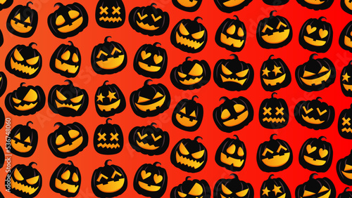 Art illustration design concept colorful icon symbol logo of kawaii background pattern pumpkin with face expression