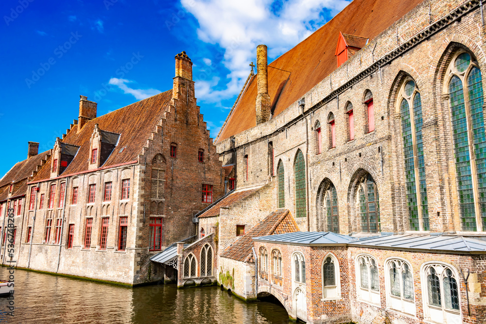 Architecture of the historical city of Bruges, Belgium
