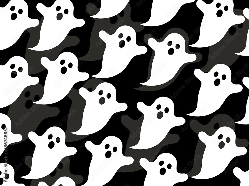 Art illustration background seamless design concept colorful icon symbol logo of ghost boo