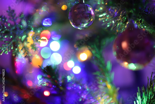 new Year's bokeh. New Year's background. New Year's ball on the background of blurred lights garlands