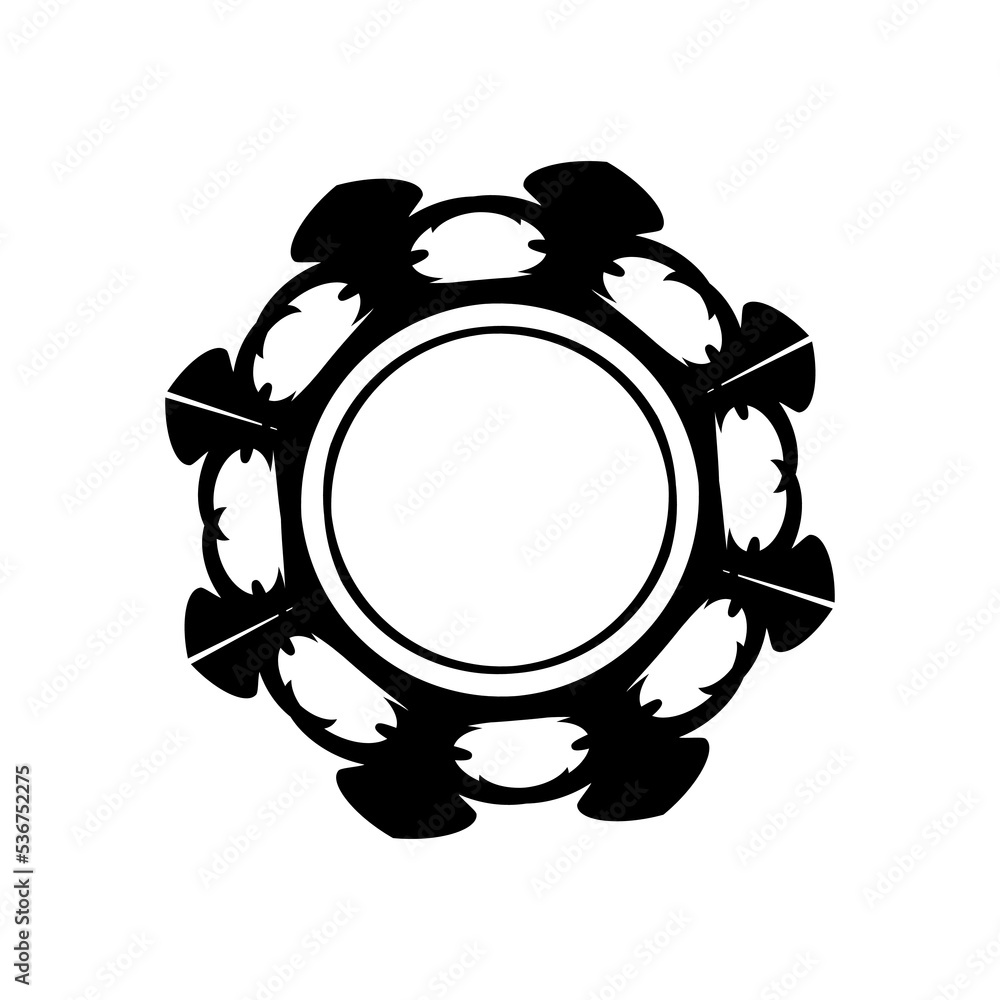 Fototapeta premium Decorative round frame Abstract pattern Vector illustration 