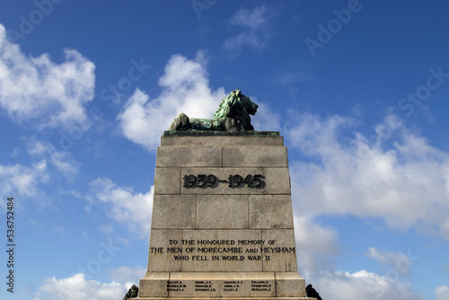 Tablou pe pânză The war memorial on the sea front in Morecambe, Lancashire, UK