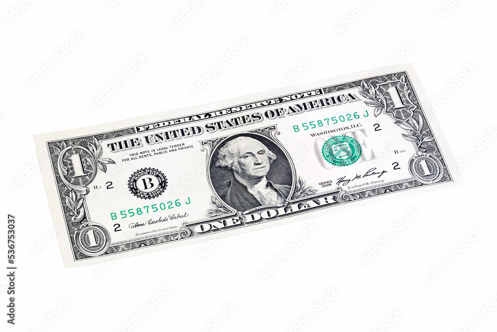 Close up of one dollar isolate on white background. Close up of one dollar isolate on white background.