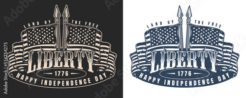 USA liberty vintage monochrome flyer