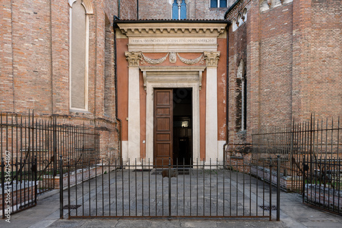 Corinthian Portal of the Almerico Chapel of the Vicenza Cathedral, designed by renaissance architect Andrea Palladio, also called Portale Settentrionale di Duomo di Vicenza © Dietmar