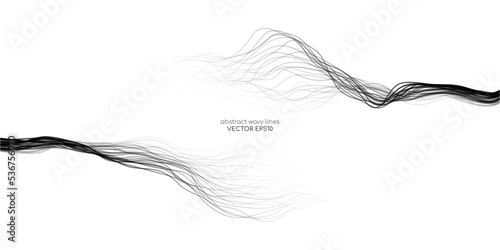 Vector abstract wavy lines flowing dynamic isolated on white background for concept of AI technology, digital, communication, 5G, science, music