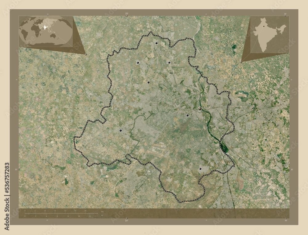 National Capital Territory of Delhi, India. High-res satellite. Major ...