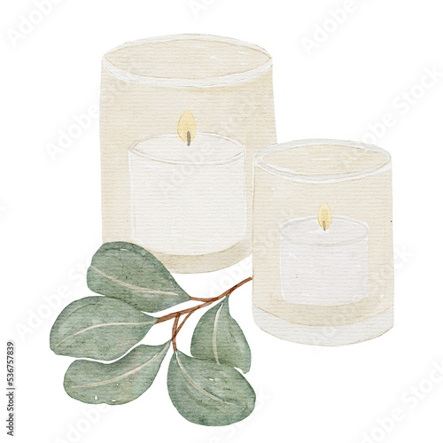 candle watercolor