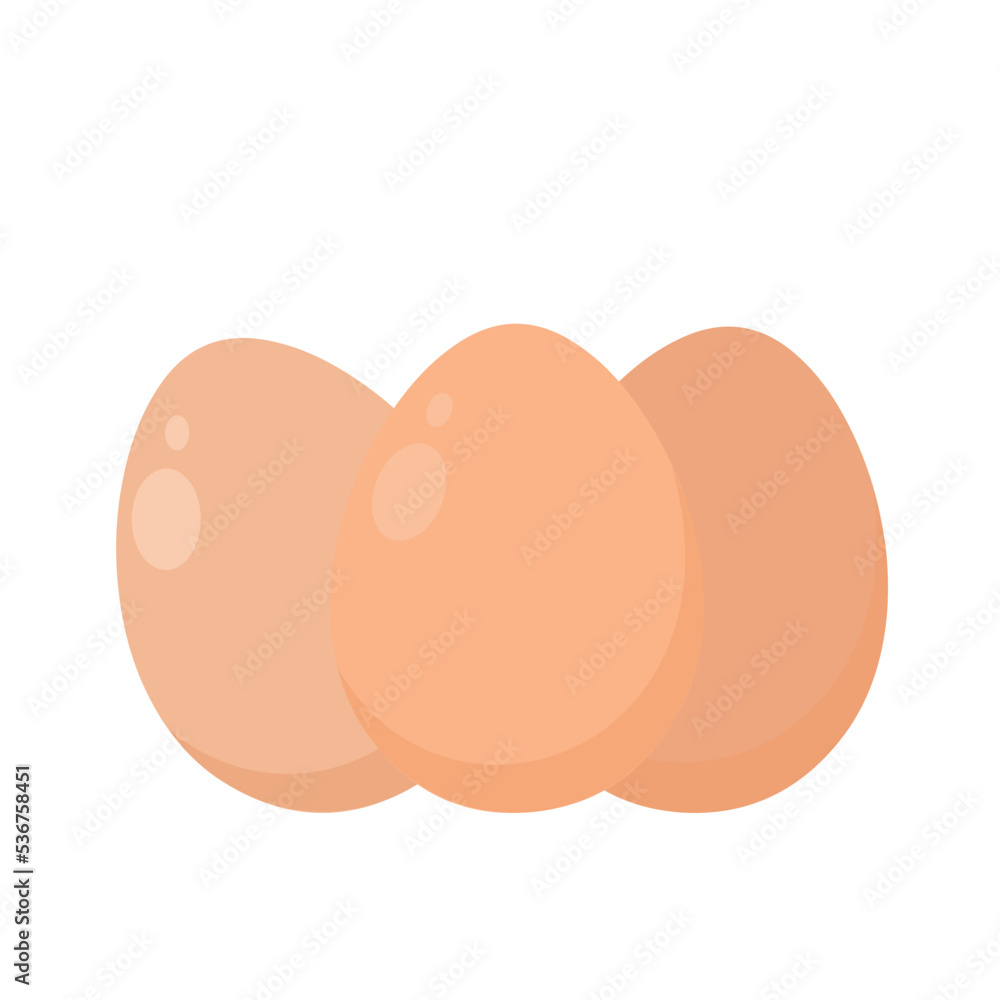 Set of eggs in a flat style. Vector illustration in a flat style. Set of eggs in a flat style. Vector illustration in a flat style.