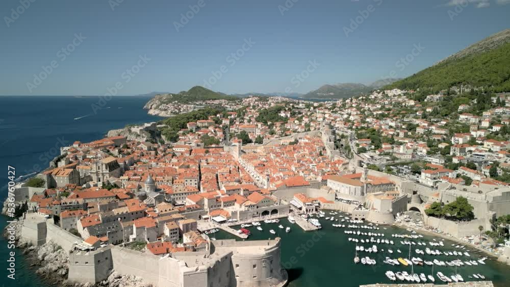 Dubrovnik cityscape in Summer from a drone, aerial footage Dubrovnik cityscape in Summer from a drone, aerial footage
