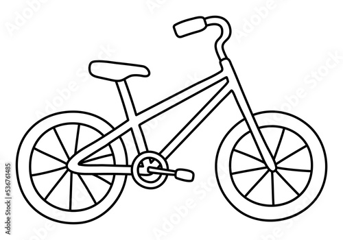 Bike. Bicycle sketch. Vehicle. Hand drawn doodle outline icon. Black and white freehand illustration