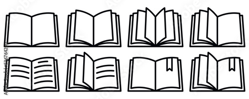 Book icon set. Simple book symbol. Vector illustration.