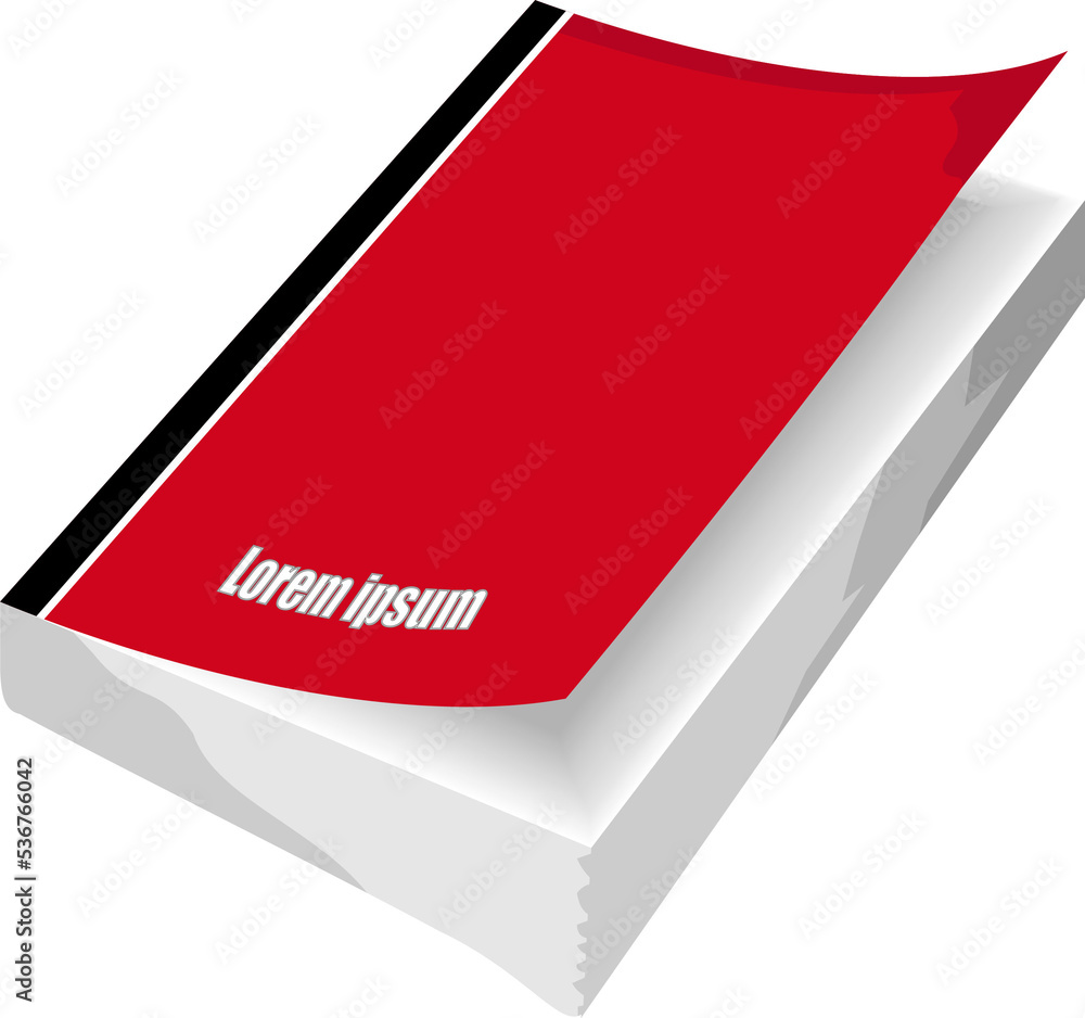 A book with red cover and many white pages A book with red cover and many white pages