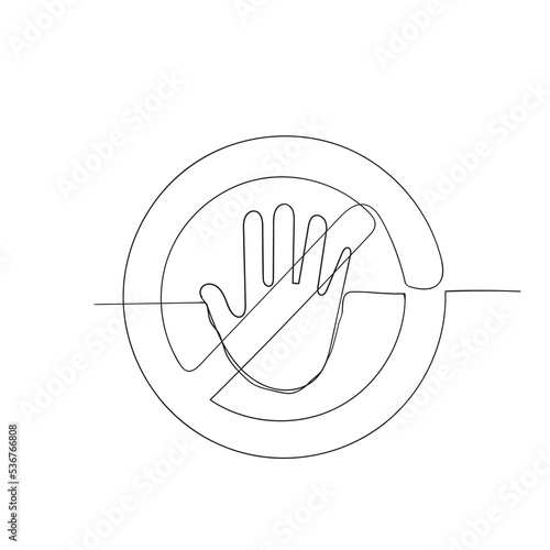 continuous line drawing stop sign illustration vector