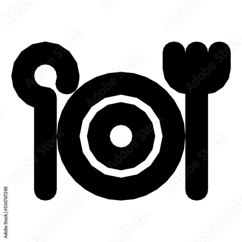 food spoon fork plate court icon