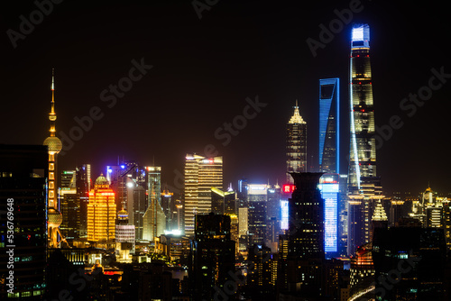 The night view of Shanghai  China.