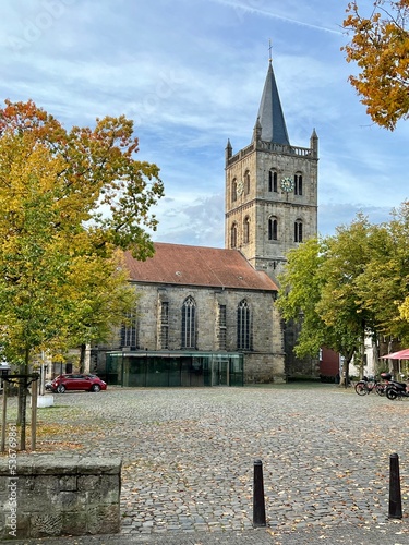 old church in autumn, ibbenbueren germany