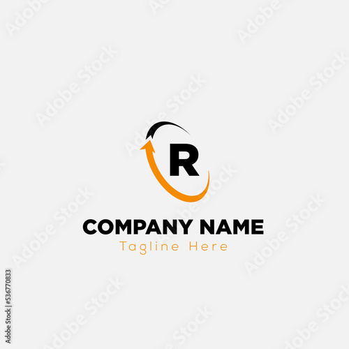 Abstract R letter modern initial lettermarks logo design	
