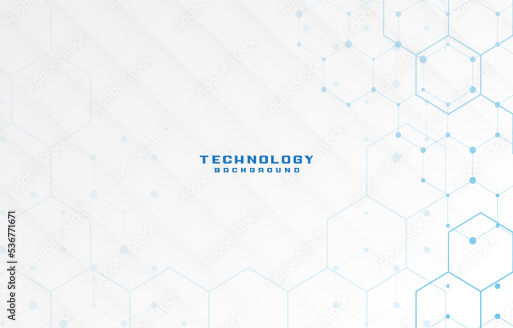 white background with blue tech hexagon white background with blue tech hexagon