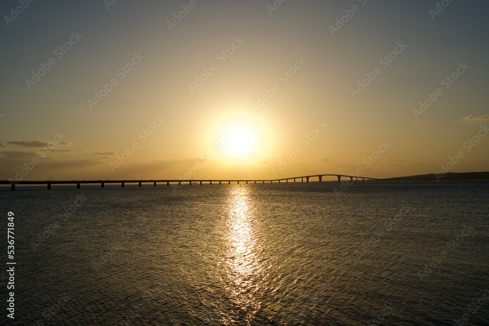 Naklejka premium Sunset Scenery of Miyako Island