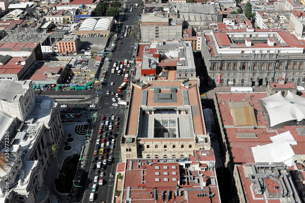 Ausblick vom Torre Latinoamericana, 182m hoch, auf Mexiko-Stadt, Distrito Federal, Mexiko, Mittelamerika