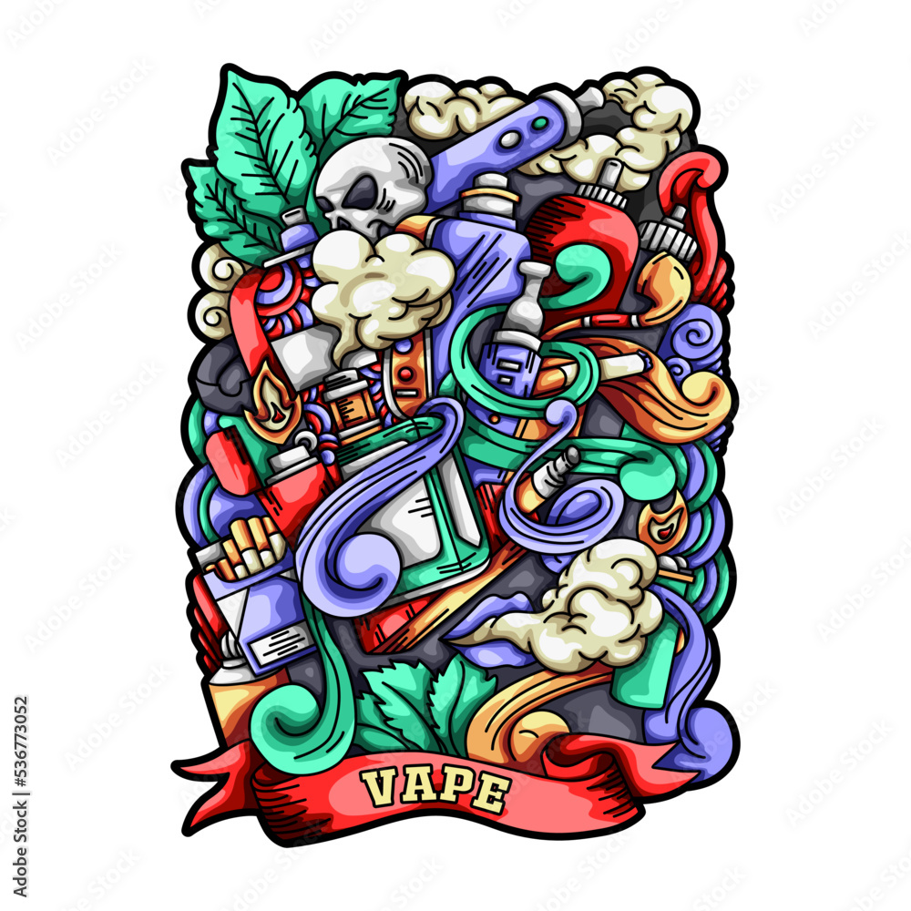 Vape Doodle Vector Design Illustrations