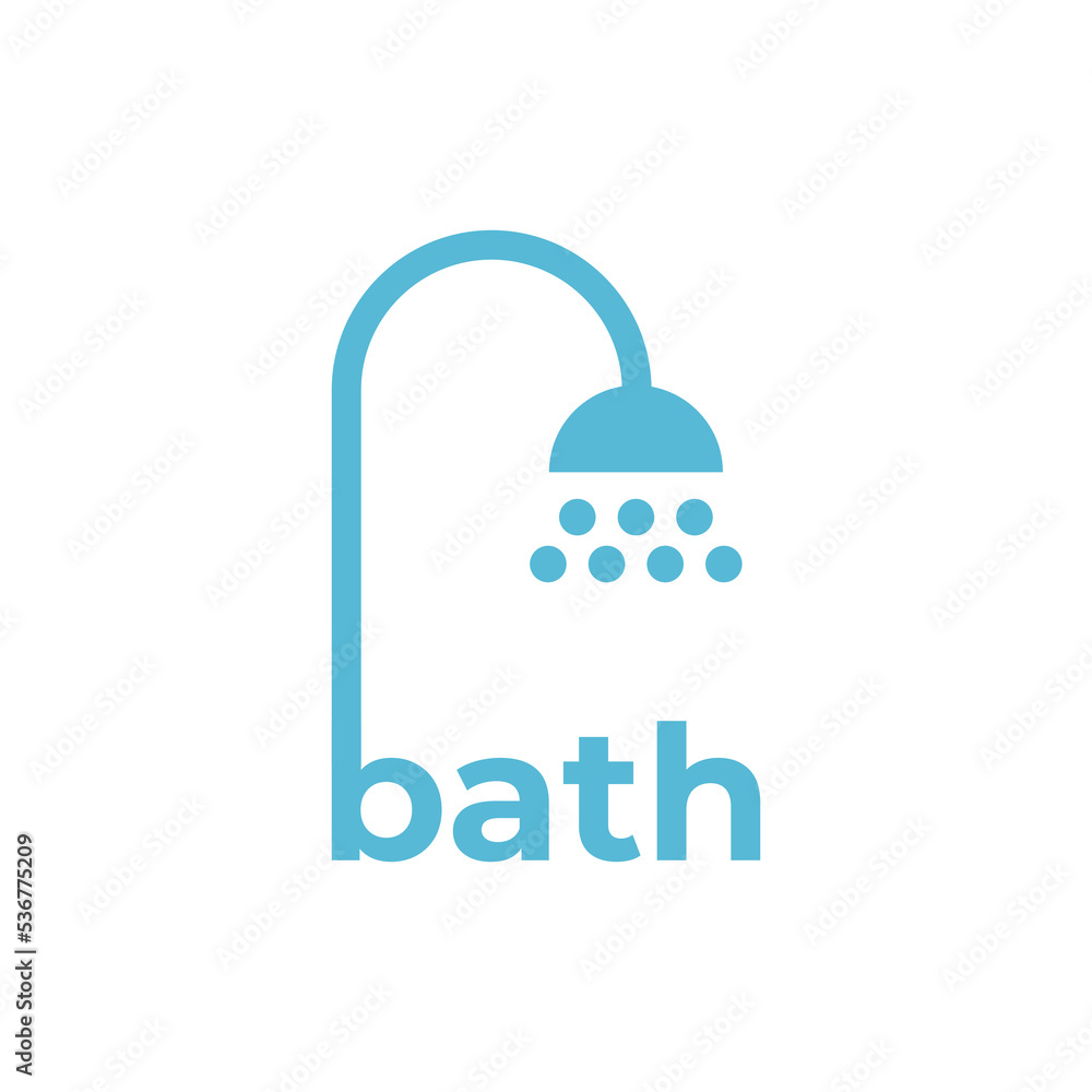 bathtub shower logo design illustration vector template